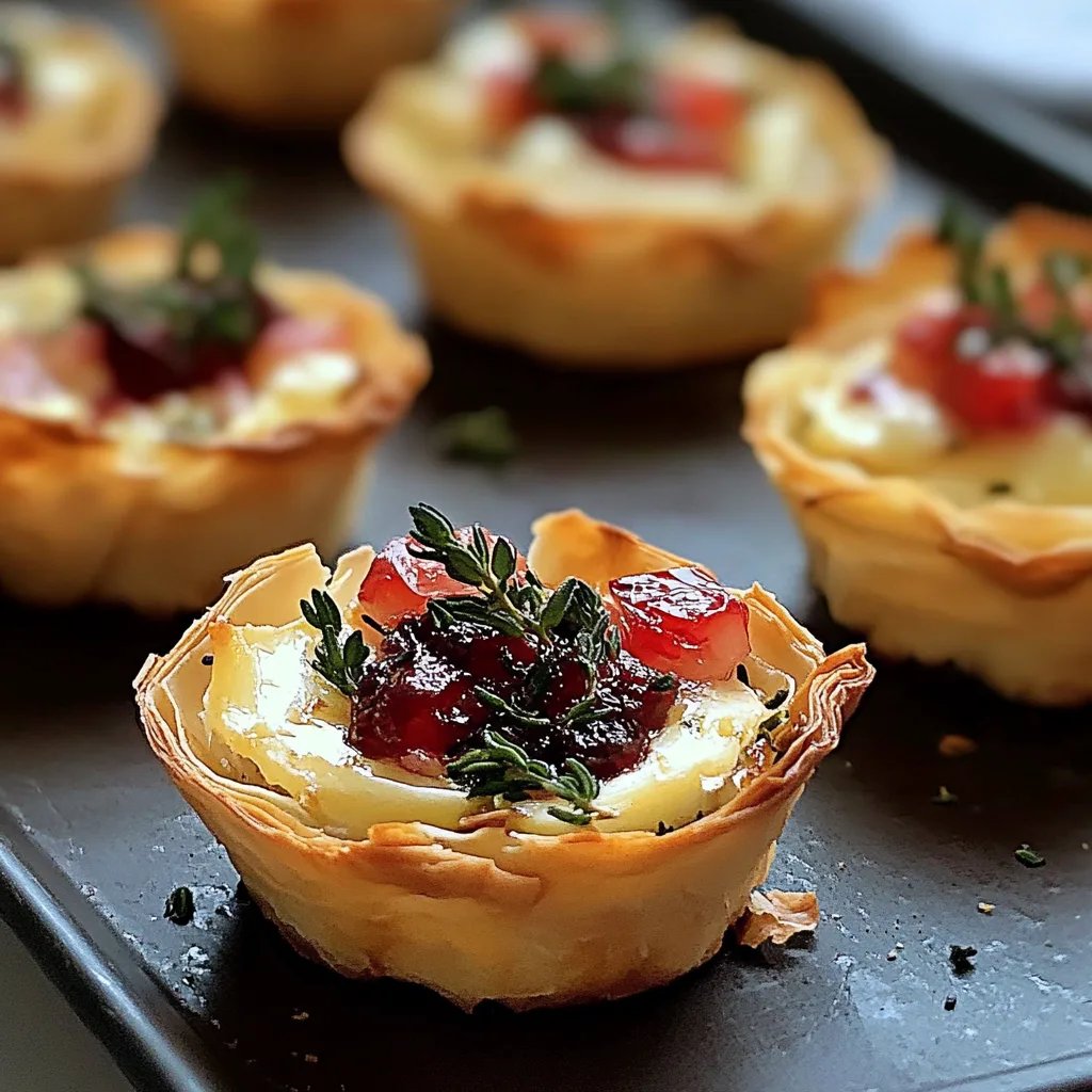 Cranberry, Brie & Thyme Phyllo Cups