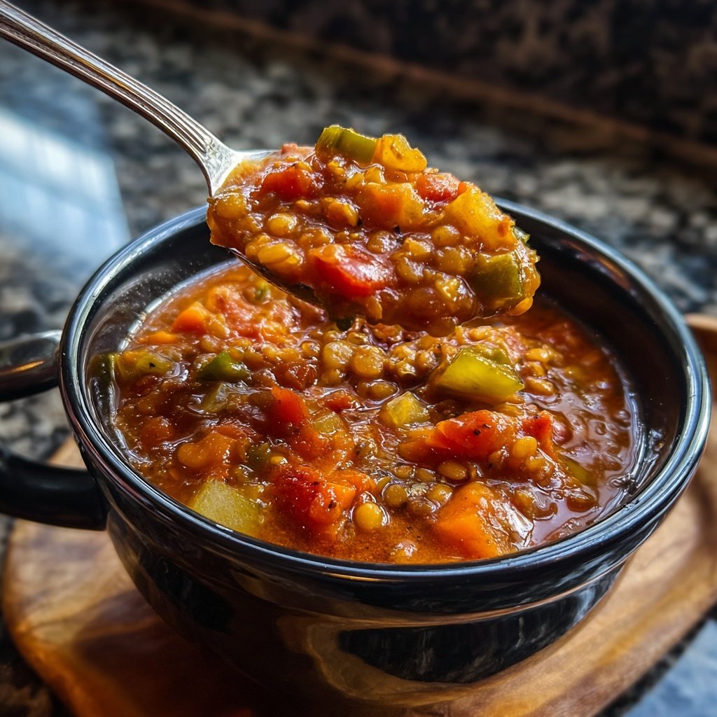 Lentil Vegetable Soup Bowl