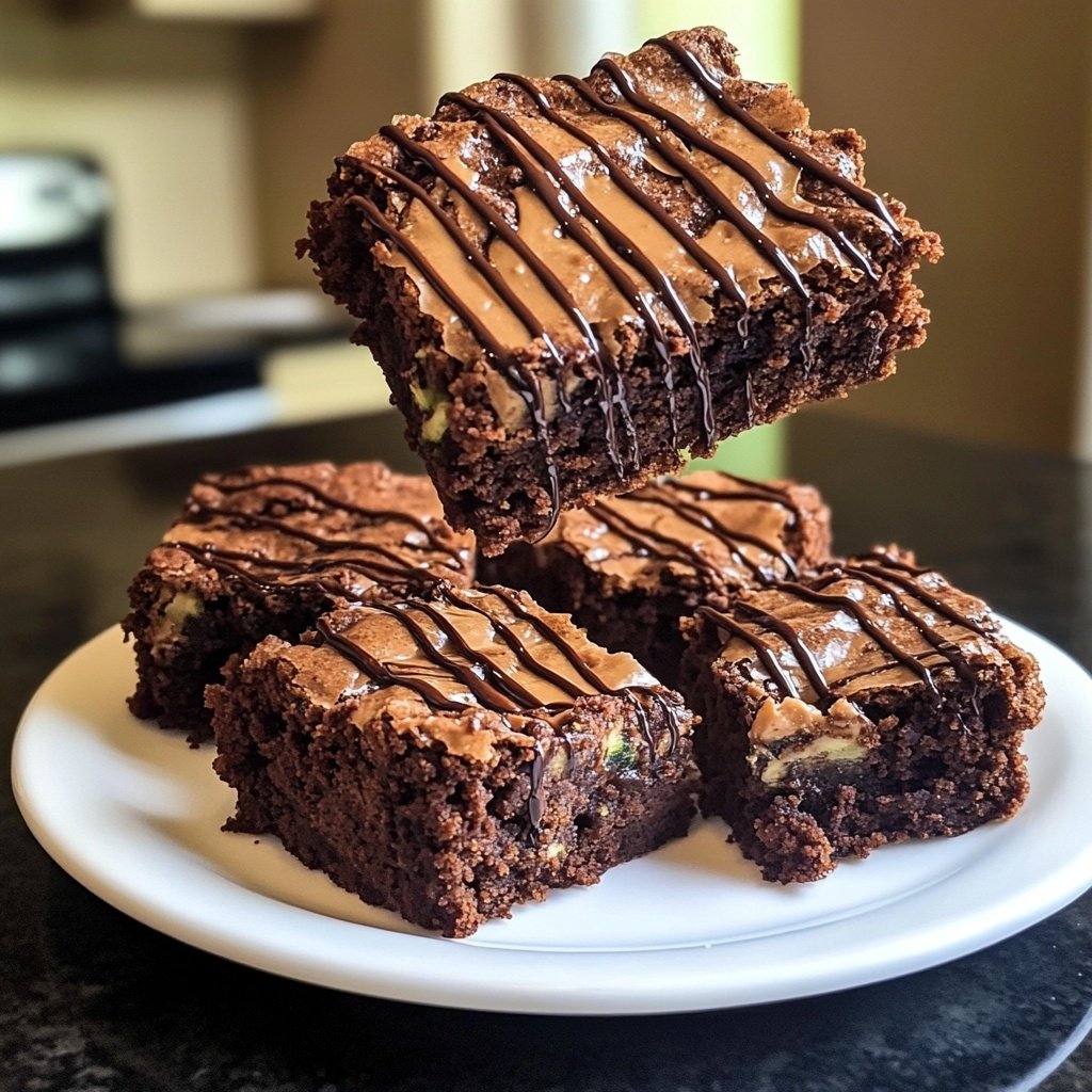 Peanut Butter Zucchini Brownies