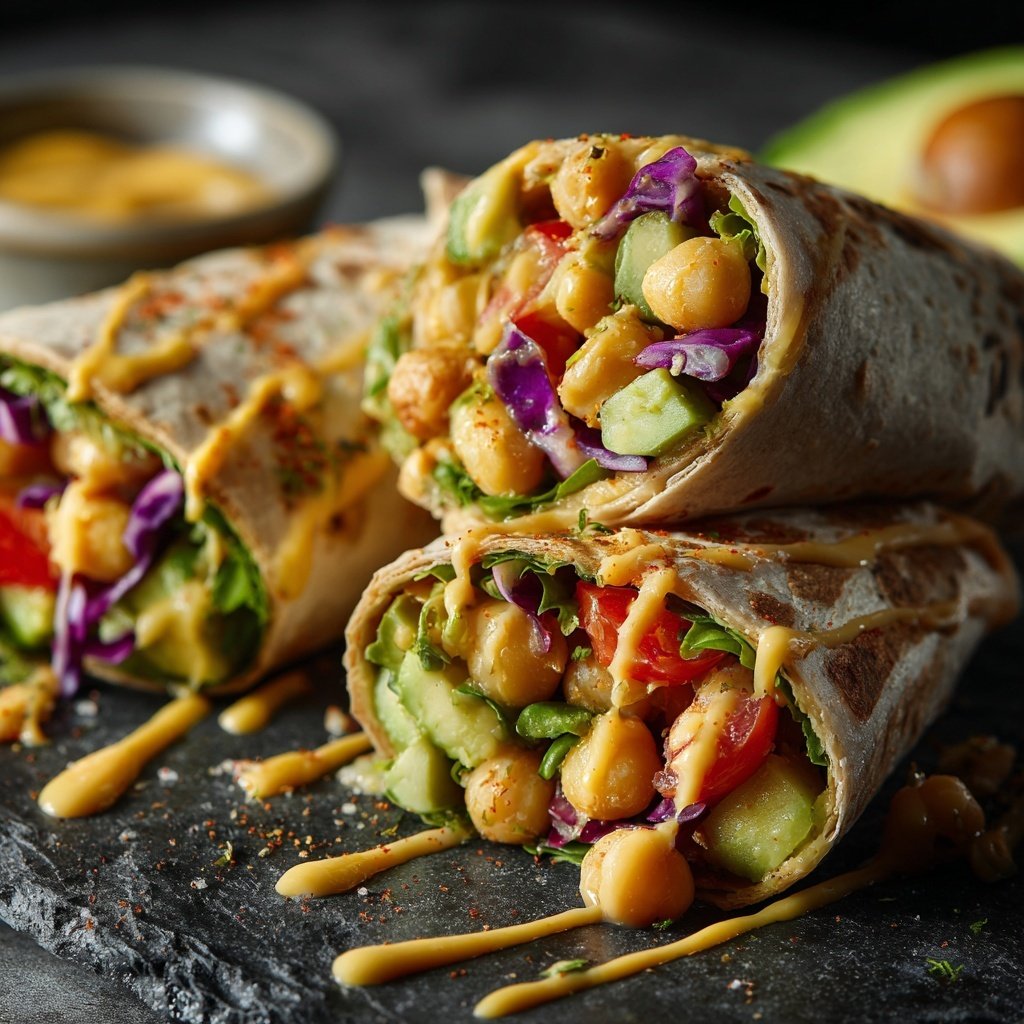 Chickpea Avocado Salad Wrap