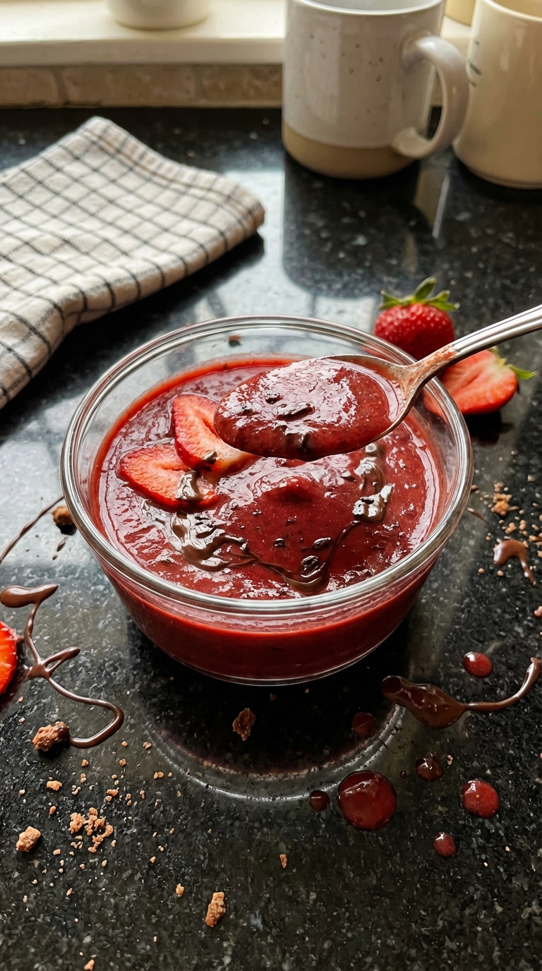 Chilled Chocolate Strawberry Soup
