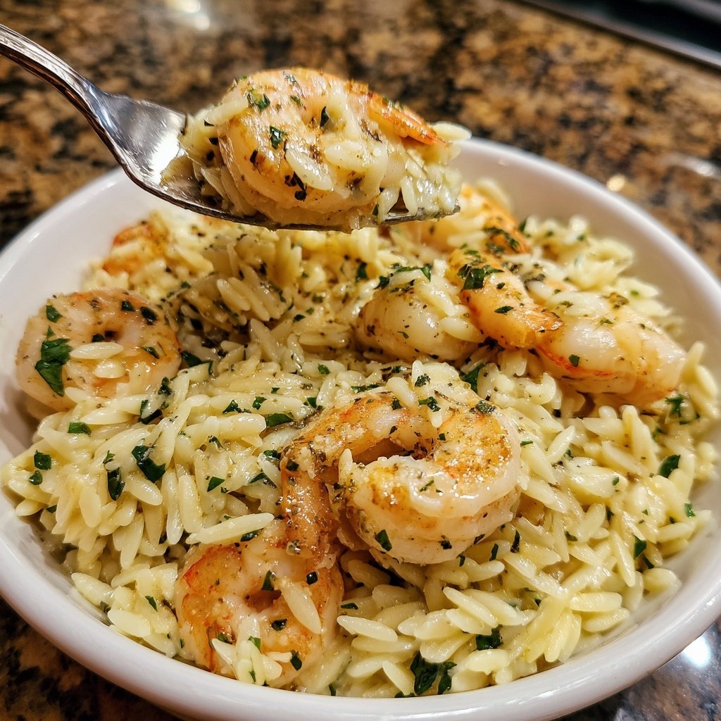Garlic Butter Shrimp Orzo