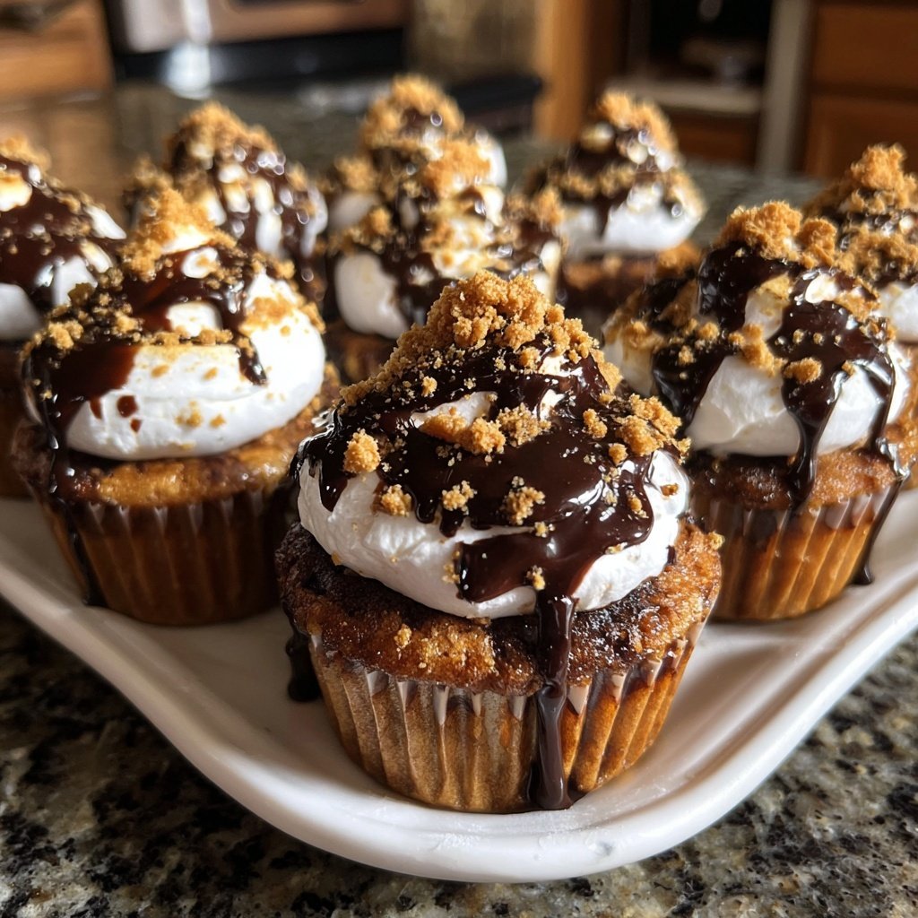 S'mores Inspired Cupcake Stacks