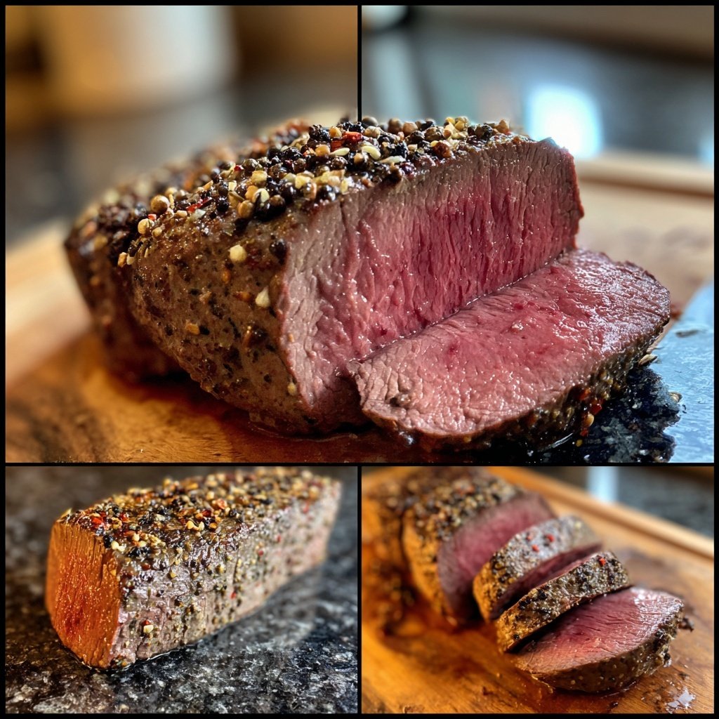 Tender Beef Tenderloin with Peppercorns