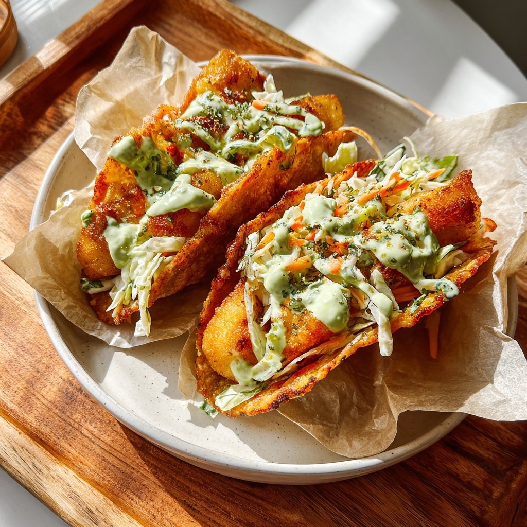 Crispy Baked Flounder Tacos