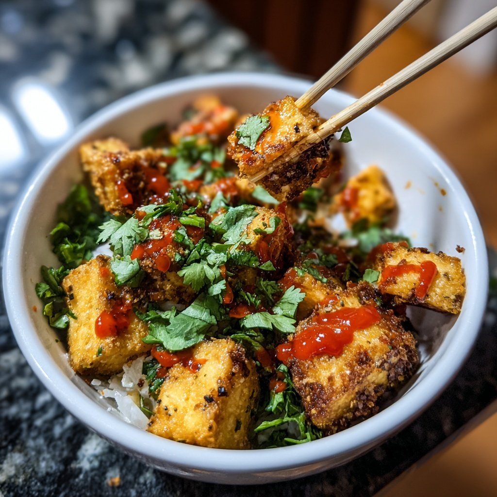 Crispy Tofu Bowls with Chili Sauce
