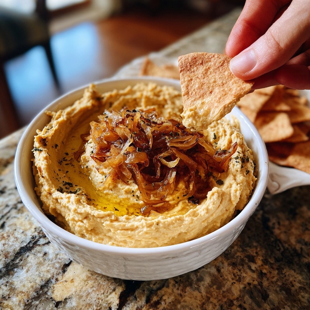 Delicious Caramelized Onion Hummus
