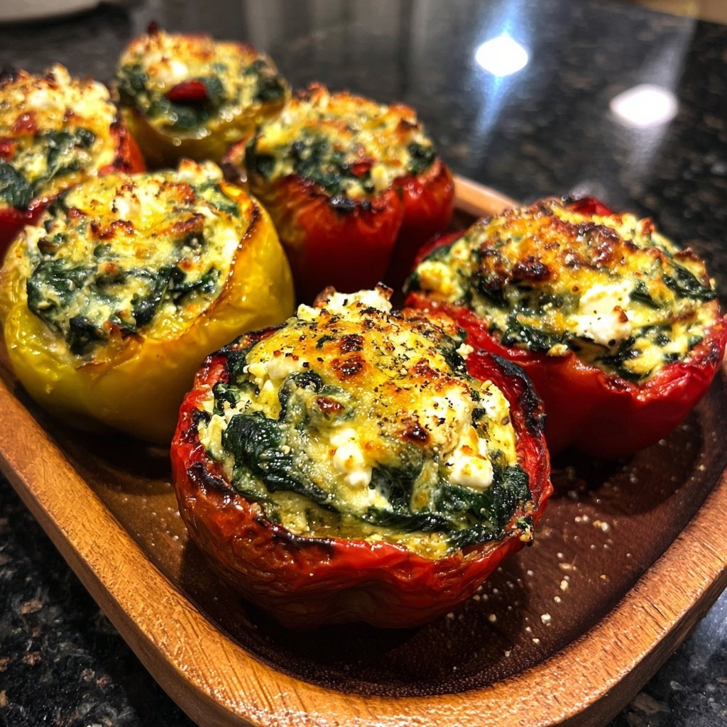 Spinach and Feta Stuffed Peppers