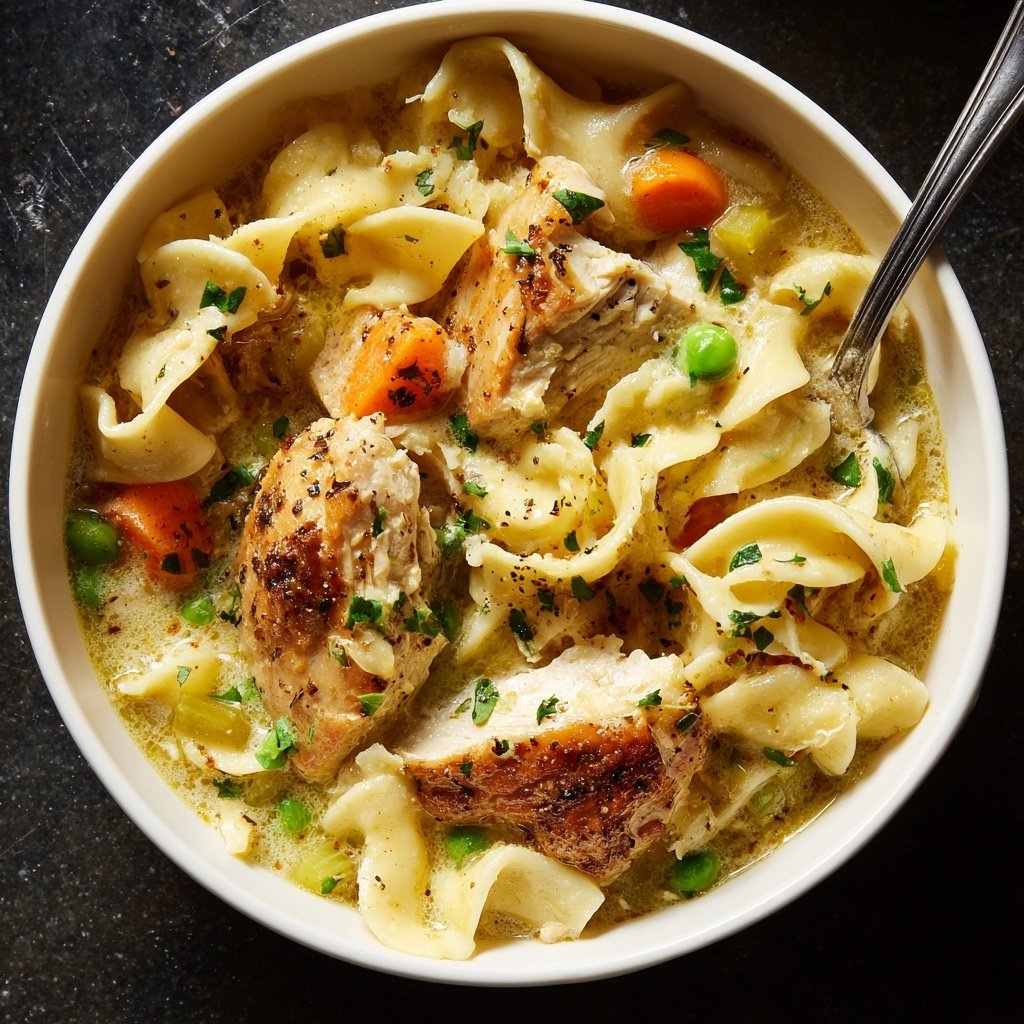 Slow Cooker Chicken and Noodles Comfort Dish