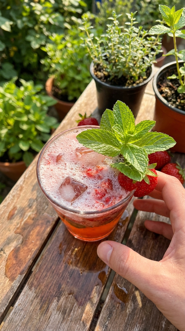 Strawberry Mint Fizz