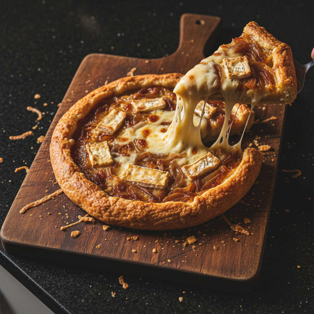 Savory Caramelized Onion and Brie Tart
