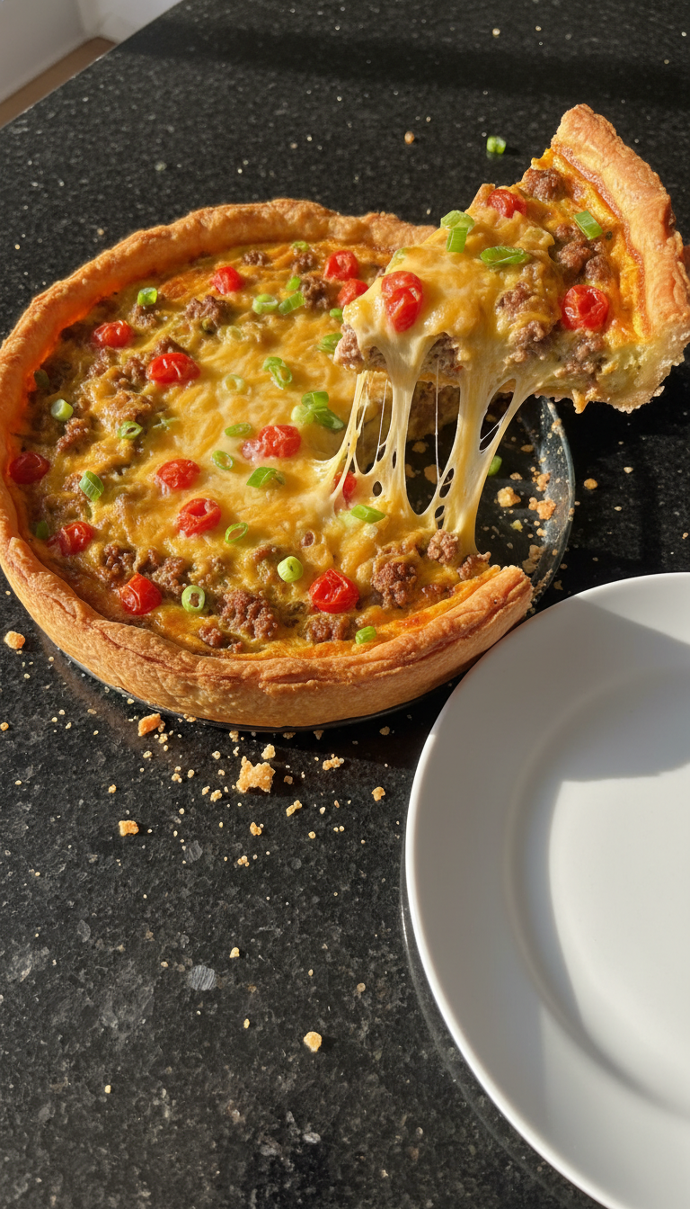 Savory Beef Taco Quiche